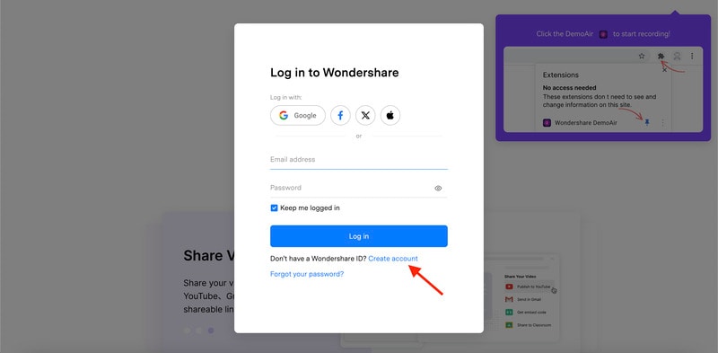 log in to wondershare