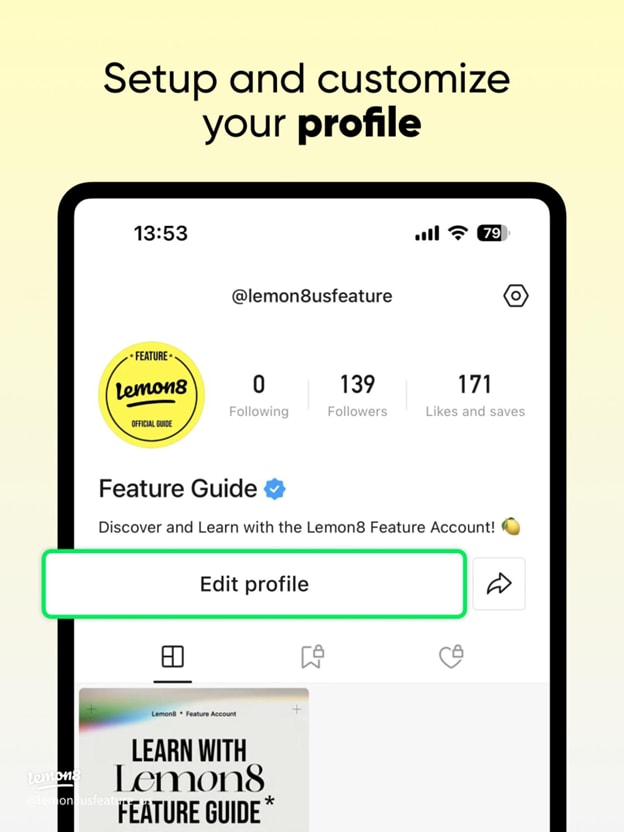 lemon8 create profile