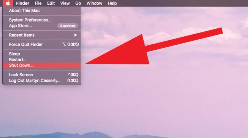 shut down mac computer