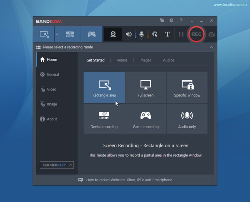 bandicam interface 