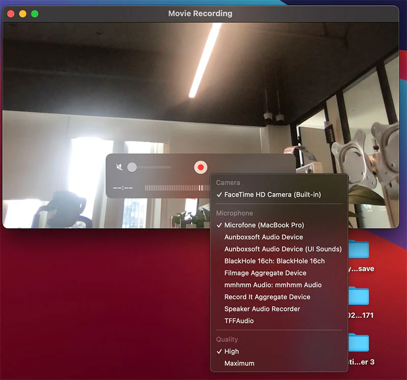 record yourself on mac with quicktime