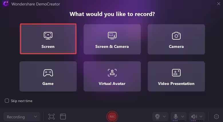 use the screen recording option