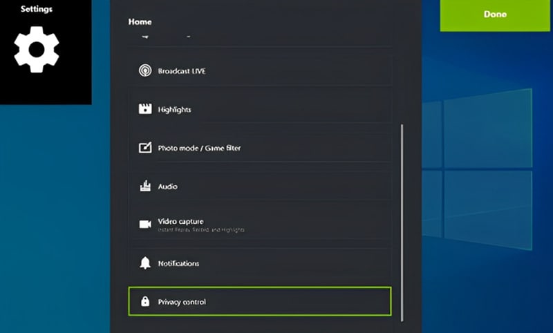 control de privacidad de nvidia