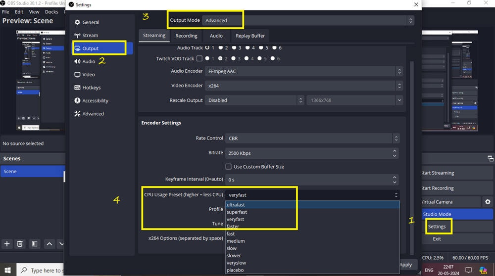 obs change frequency of the audio  