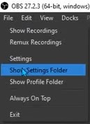 show settings folder