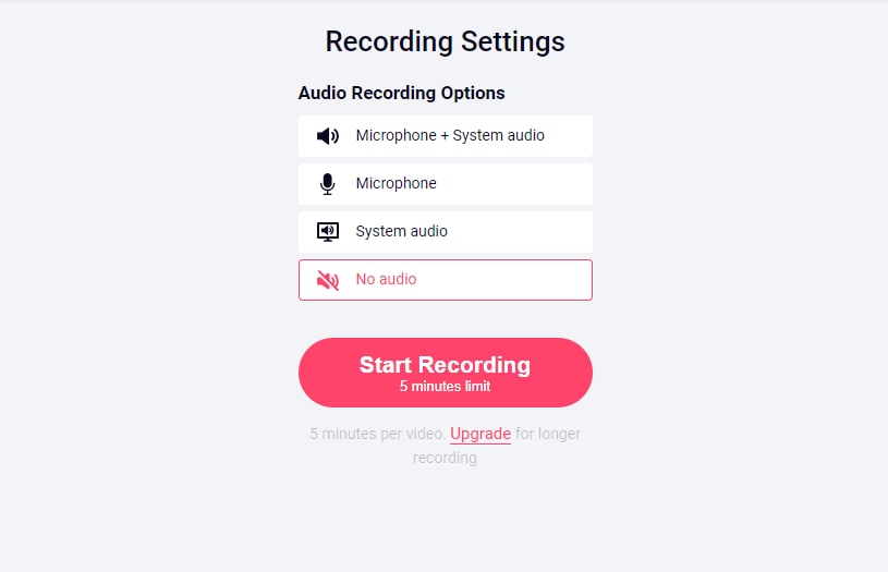 start recording on online free screen recorders without watermarks