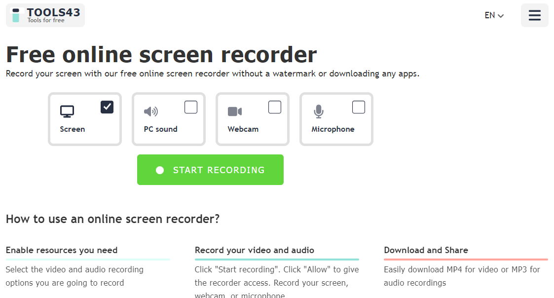 recorderonline free screen recorder