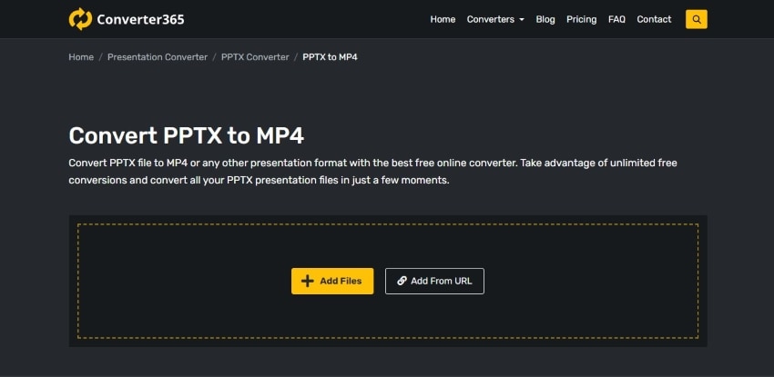 converter365 conversión pptx a mp4
