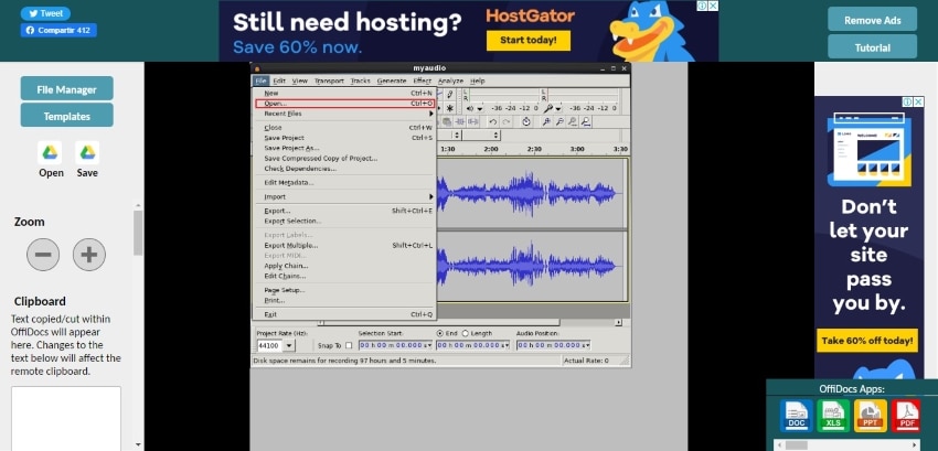 import your audio file