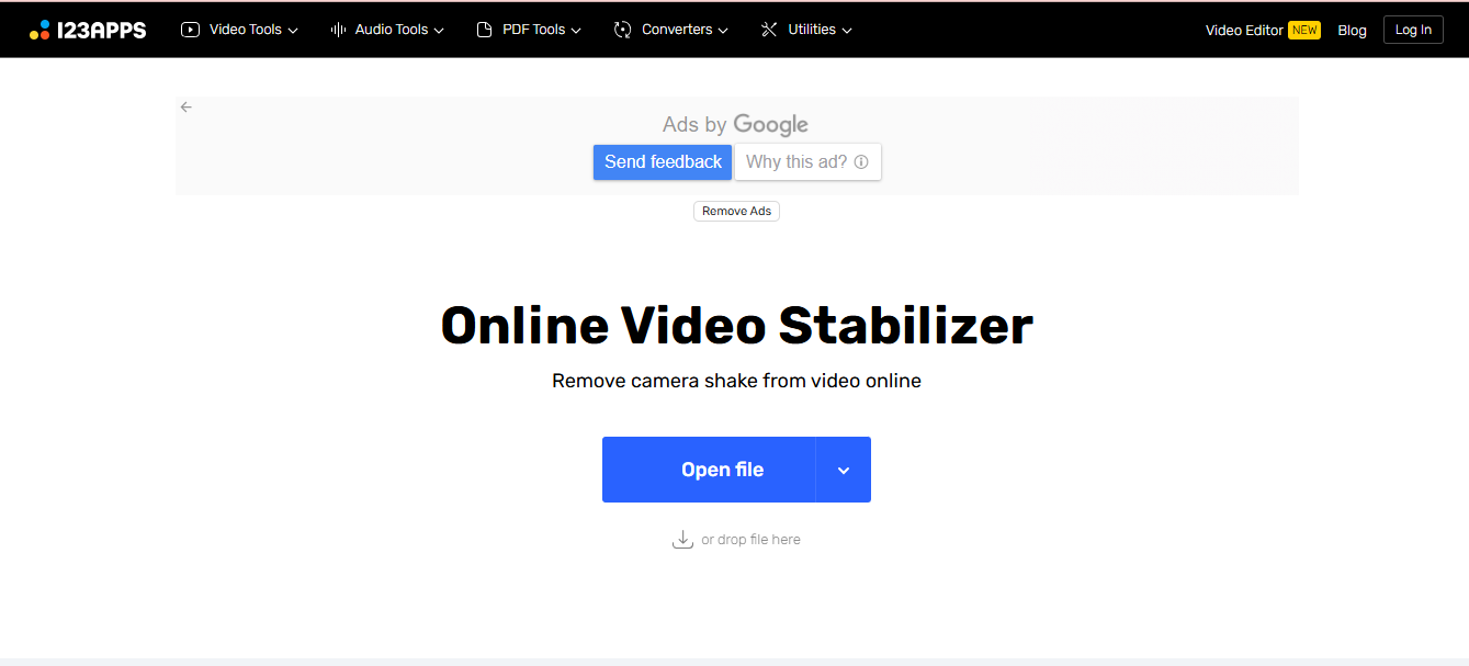 online video cutter’s online video stabilizer homepage