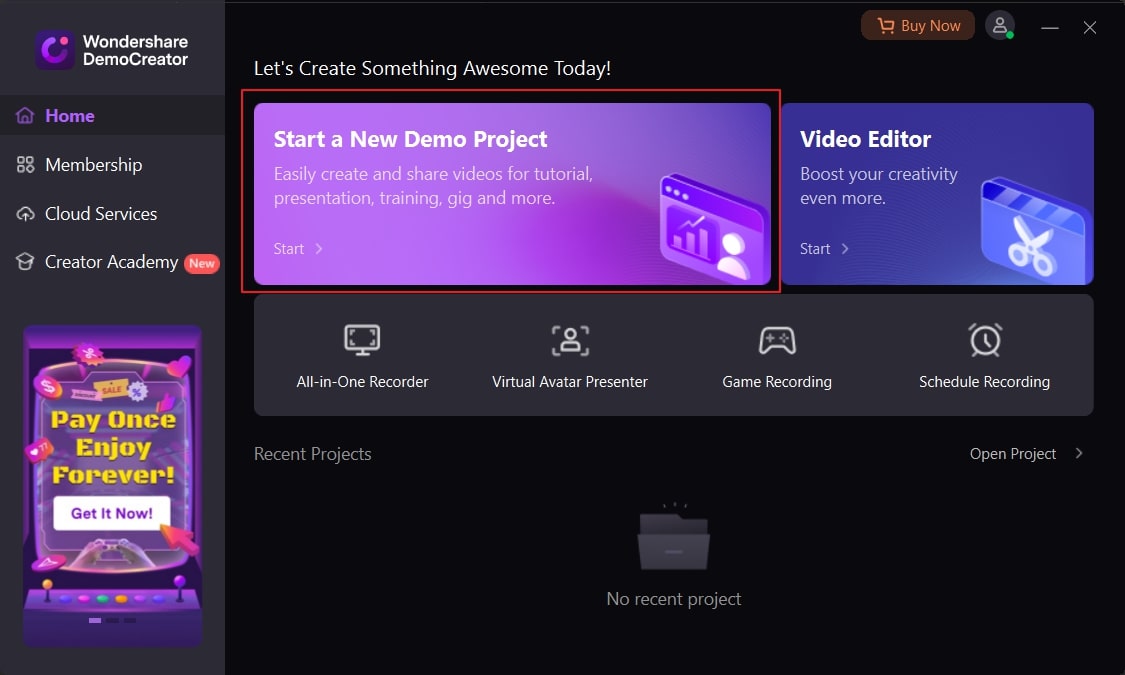 create a new demo project