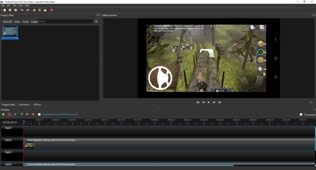 openshot video editor tracks merge