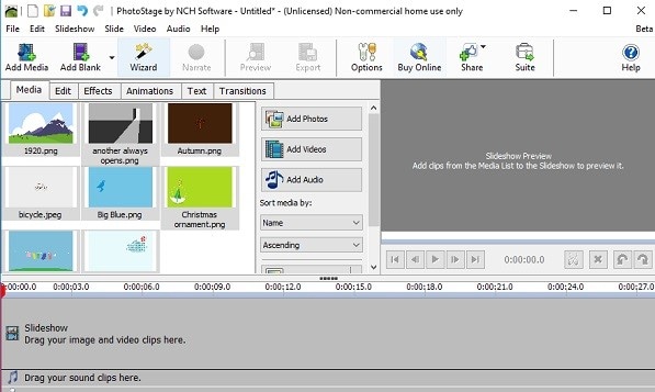software de apresentação de slides fotostage