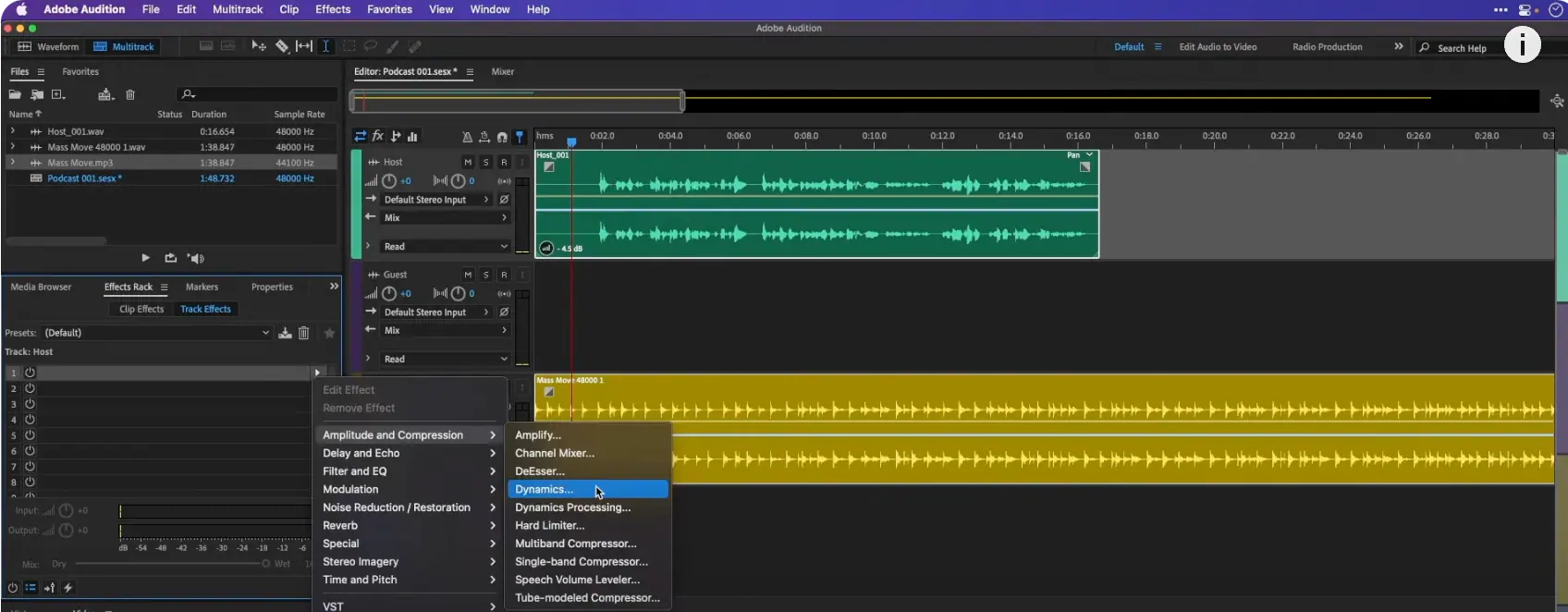 multitrack view