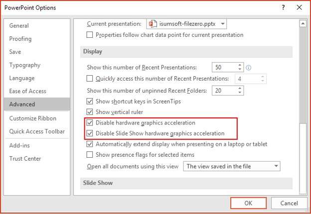 graphics acceleration powerpoint