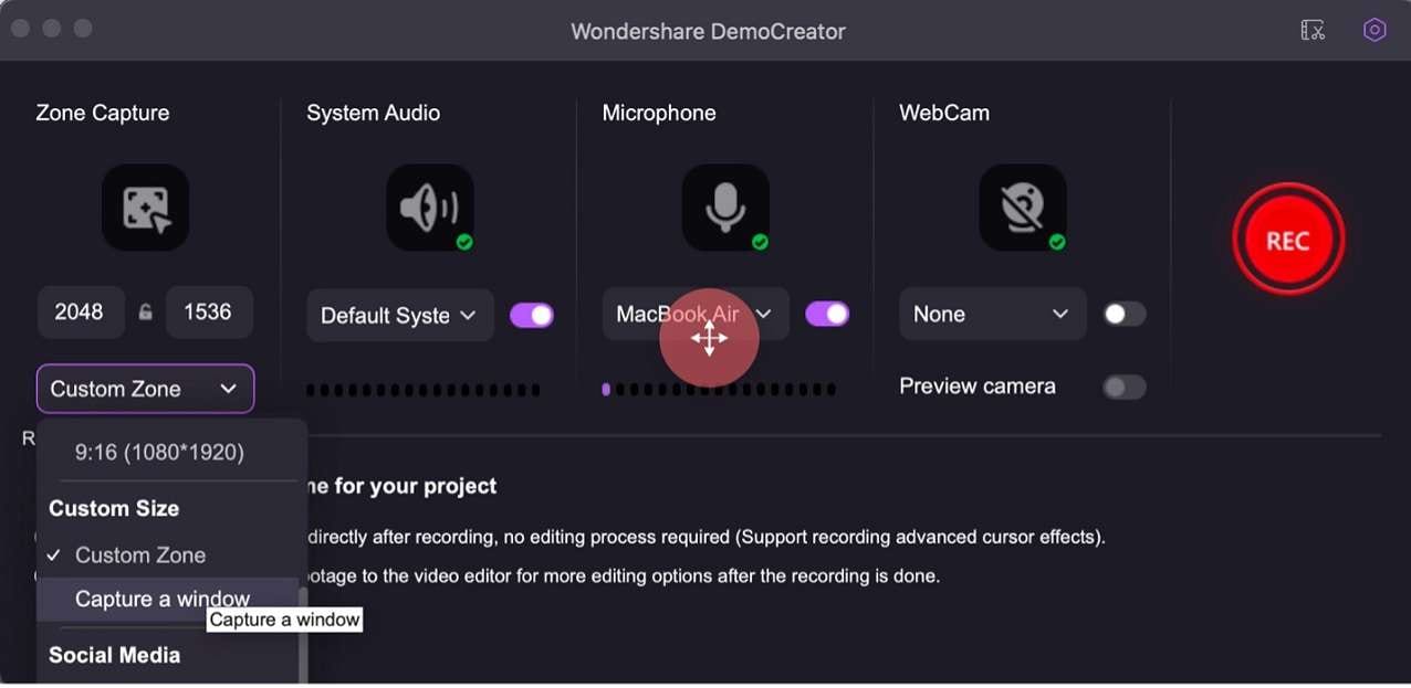 democreator recording page