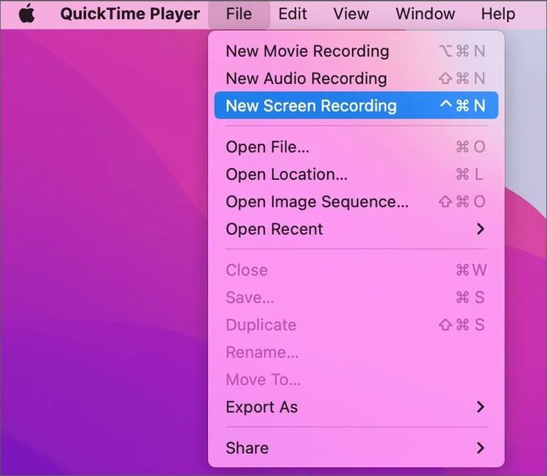 new quicktime screen recording on monterey