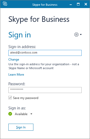 skype for business sign in