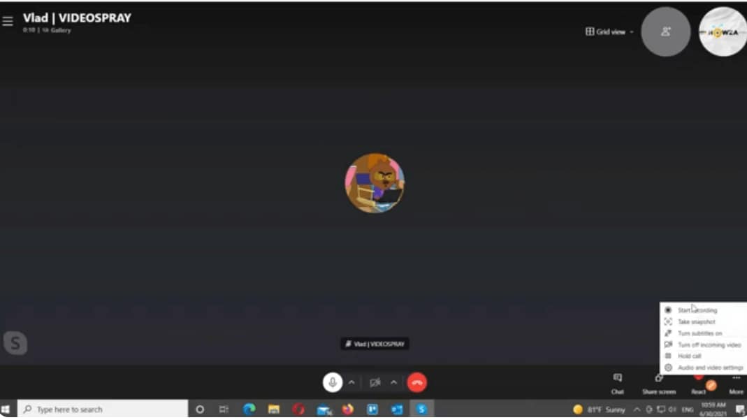 skype call start recording