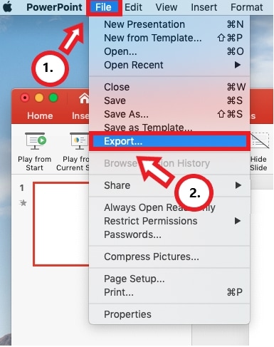 export the presentation as a video