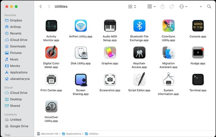 utilities folder