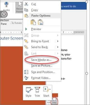 record full screen save video powerpoint