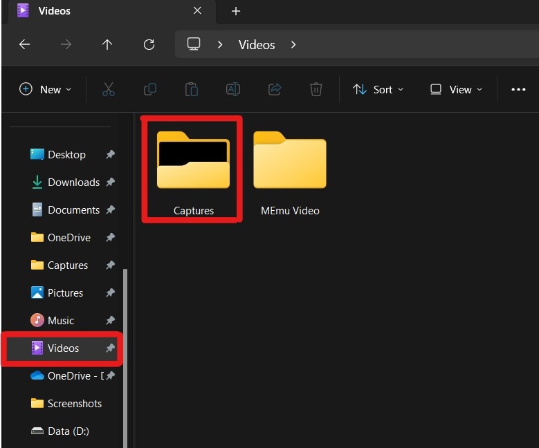 biblioteca de captura y videos de windows 11