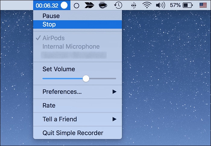 stop recording internal audio in simple recorder