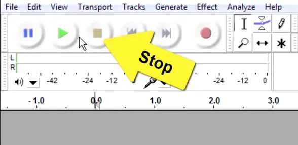 stop recording system audio on mac using audacity