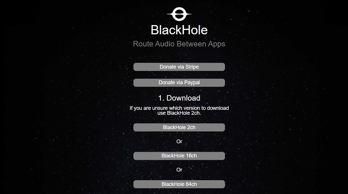 choose a blackhole audio driver version