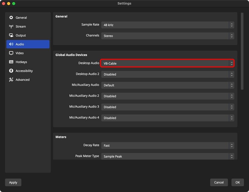 ajustes de audio del sistema para macOS monterey o anterior