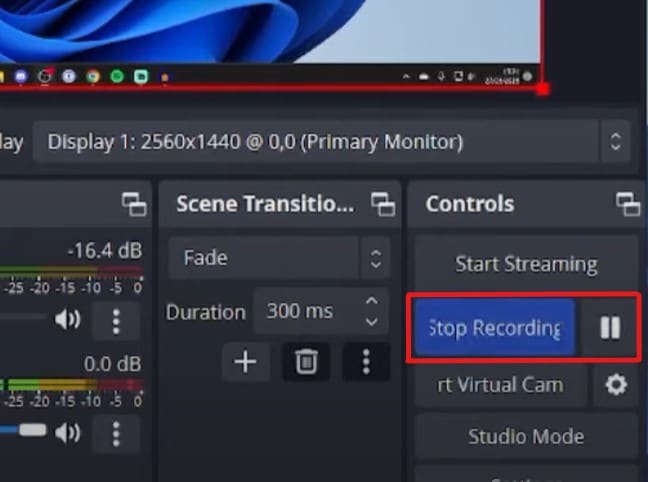 obs stop recording