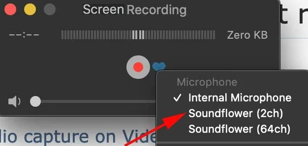 configuración de soundflower en quicktime