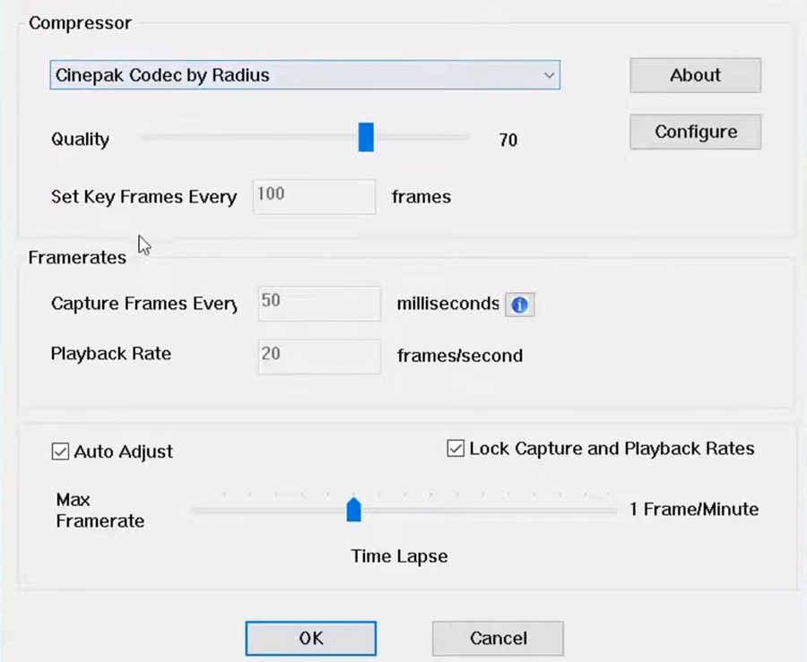 adjust video quality and the framerate