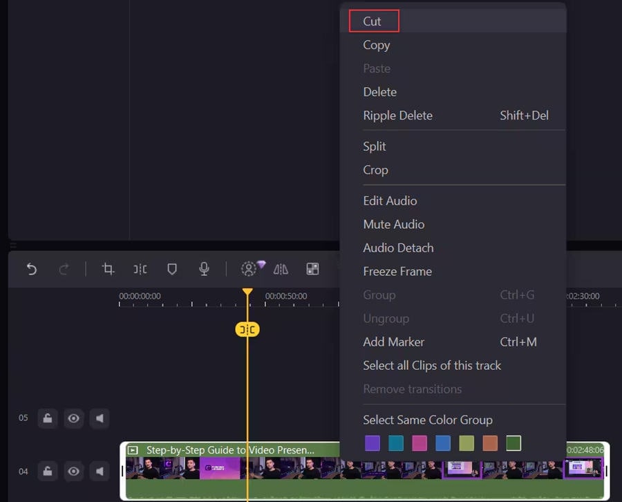 example of basic editing in wondershare democreator 