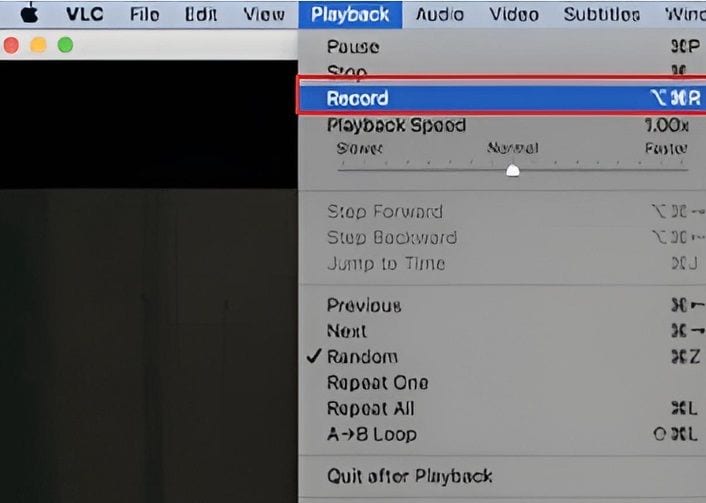 starting recording in vlc on mac