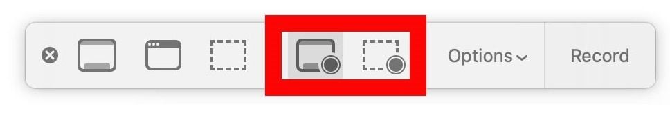 screen recording options in quicktime