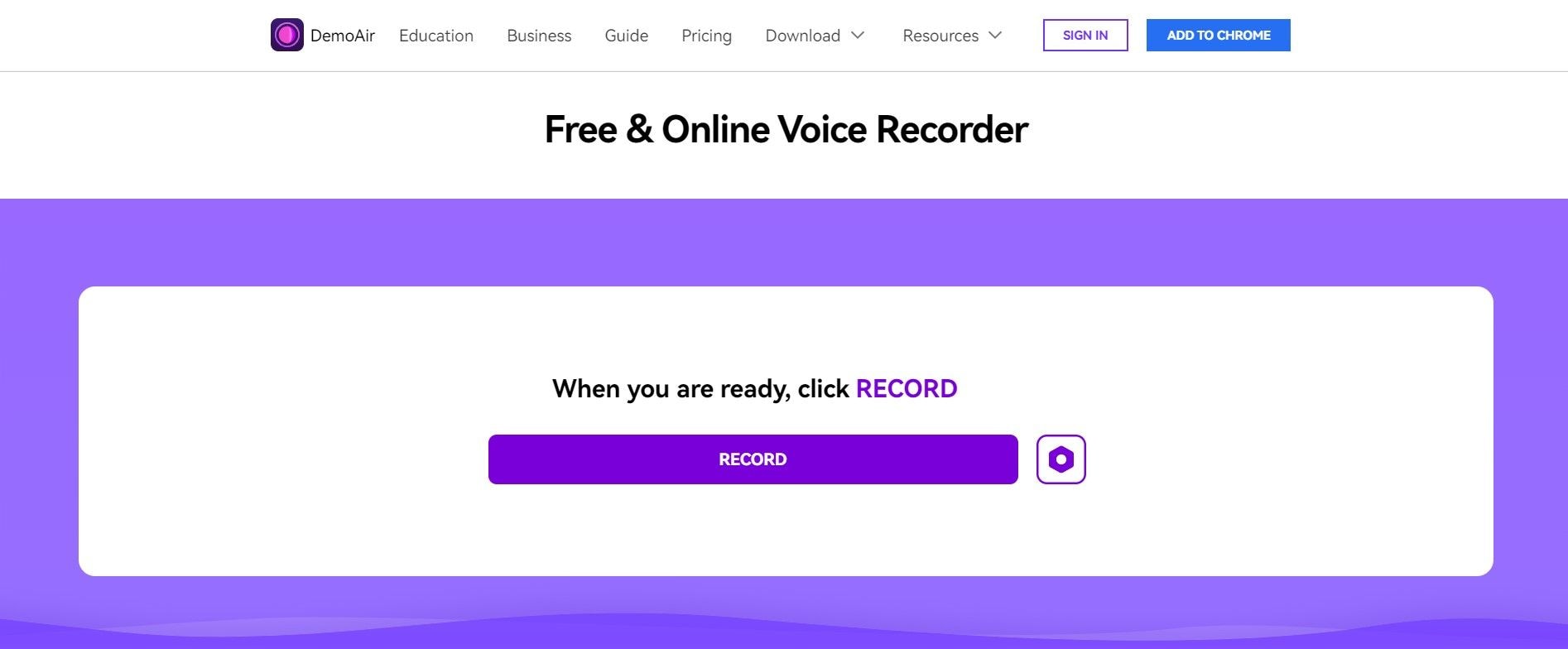 start recording mic sound with demoair online