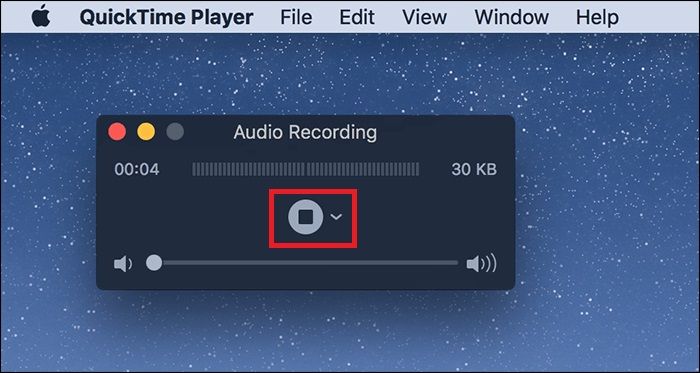 stop recording mic sound in quicktime player