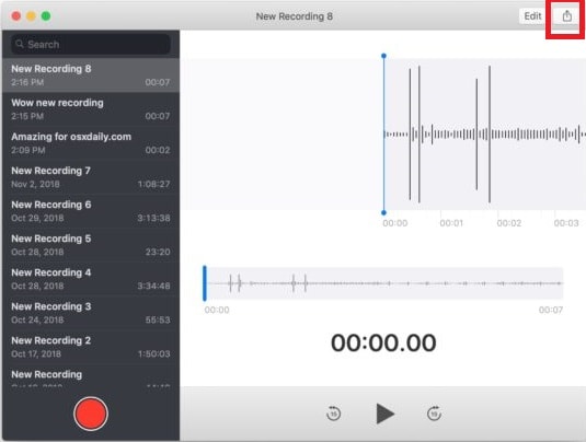 mac voice memo share audio files