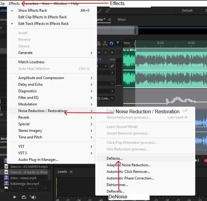 use denoise in adobe audition