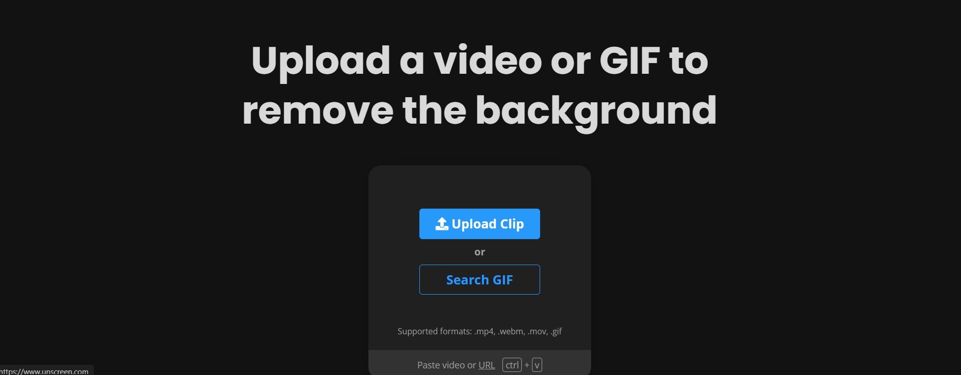 upload a clip to unscreen