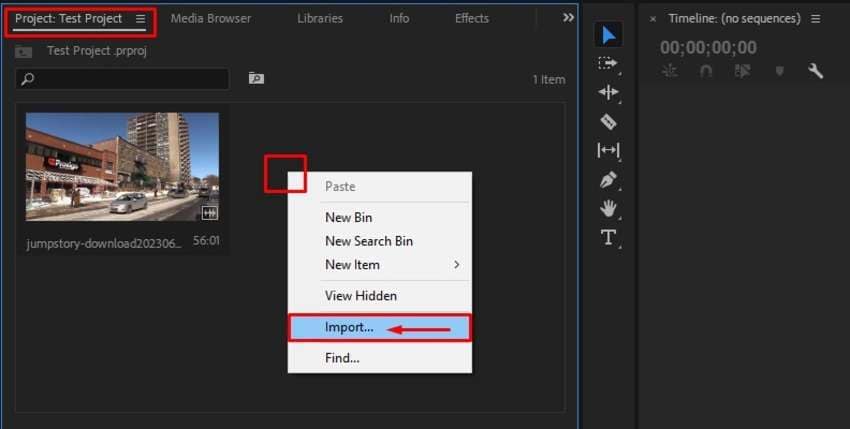 import a video to premiere pro