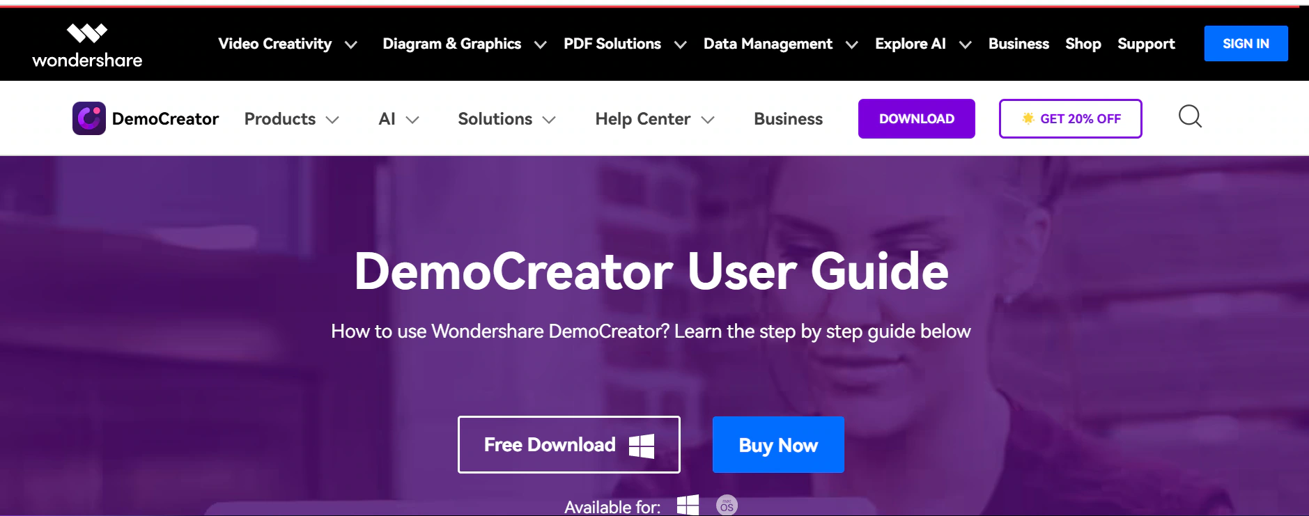 DemoCreator homepage