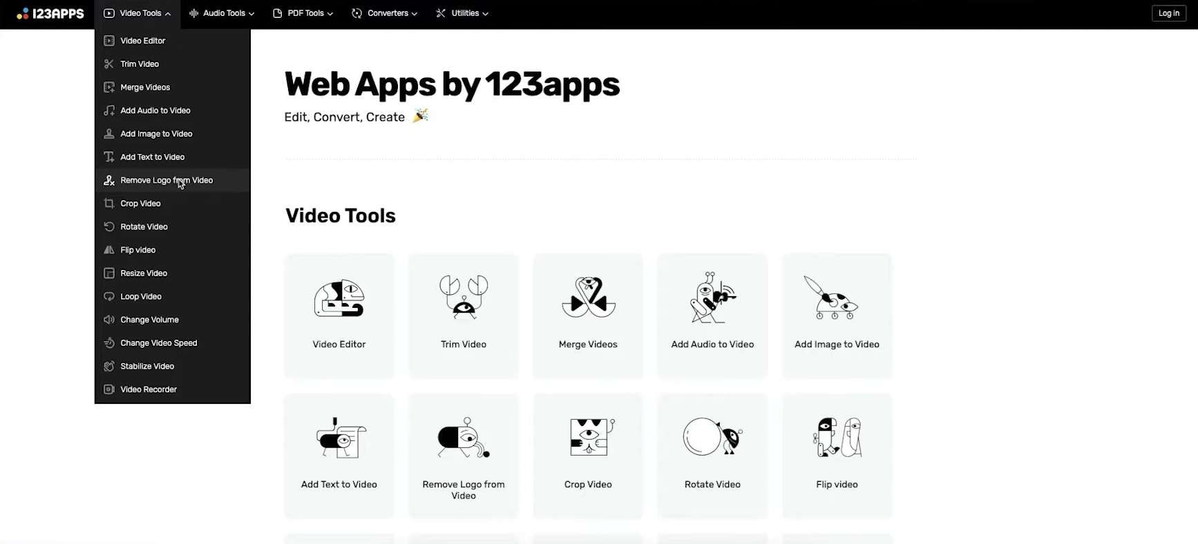 use 123apps' remove logo tool