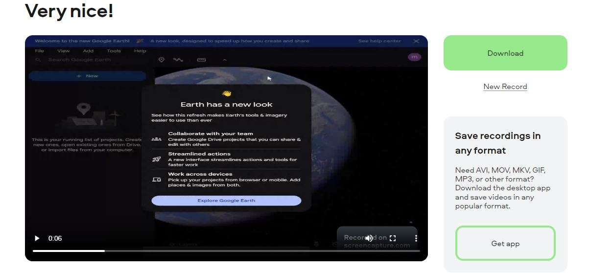 online google earth recorder download video
