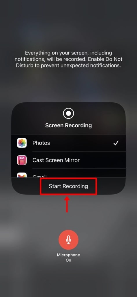 screen record in iphone 12 audio