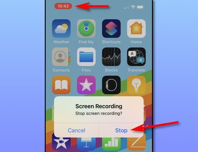 stop recording in iphone 13