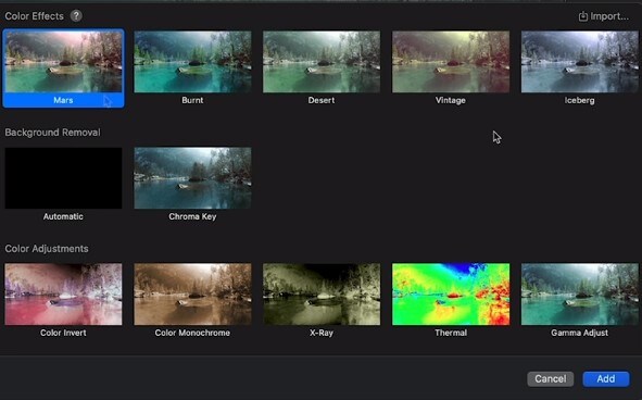 screenflow video filters and effects