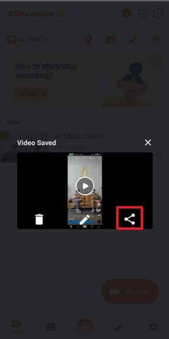 share recorded video